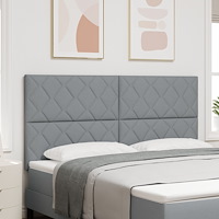 vidaXL Sänggavel Diamantblock Design Ljusgrå 180 cm Tyg