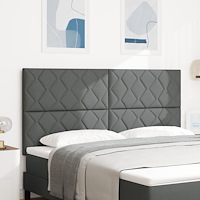vidaXL Sänggavel Diamantblockdesign Mörkgrå 180 cm Tyg