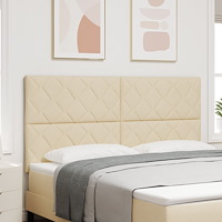 vidaXL Sänggavel Diamond Blocks Design Gräddvit 180 cm Tyg