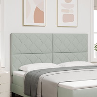 vidaXL Sänggavel Diamantblock Design Ljusgrå 180 cm Sammet