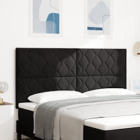 vidaXL Sänggavel Diamantblockdesign Svart 180 cm Sammet
