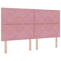 vidaXL Sänggavel med Diamantblock Design i Rosa 180 cm Sammet