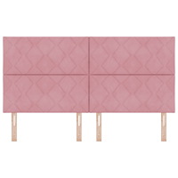 vidaXL Sänggavel med Diamantblock Design i Rosa 180 cm Sammet