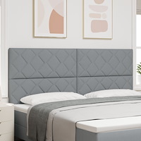 vidaXL Sänggavel Diamantblock Design Ljusgrå 200 cm Polyester