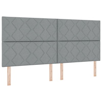 vidaXL Sänggavel Diamantblock Design Ljusgrå 200 cm Polyester