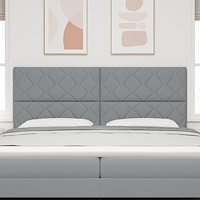 vidaXL Sänggavel Diamantblock Design Ljusgrå 200 cm Polyester