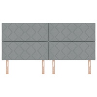 vidaXL Sänggavel Diamantblock Design Ljusgrå 200 cm Polyester