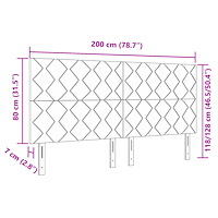 vidaXL Sänggavel Diamantblock Design Ljusgrå 200 cm Polyester