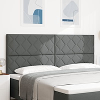 vidaXL Sänggavel med Diamantblock Design i Mörkgrått, 200 cm Tyg