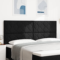 vidaXL Sänggavel Diamantblockdesign Svart 200 cm Tyg