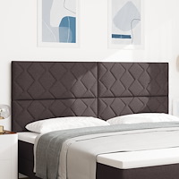 vidaXL Sänggavel med diamantblocksmönster Mörkbrun 200 cm Tekstill