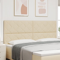 vidaXL Sänggavel med Diamantblock Design Gräddvit 200 cm Tyg