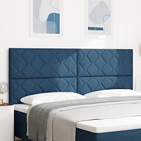 vidaXL Sänggavel Diamantblocksmönster Blå 200 cm Tyg