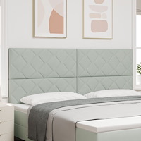 vidaXL Sänggavel Diamantblockdesign Ljusgrå 200 cm Sammet
