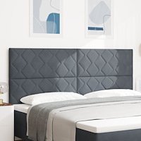 vidaXL Sänggavel Diamantblockdesign Mörkgrå 200 cm Sammet