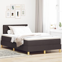 vidaXL Sängbotten med madrass mörkbrun 120x200 cm tyg