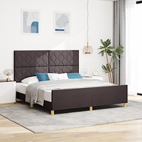 vidaXL Sängram Mörkbrun 180x200 cm Tyg