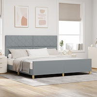 vidaXL Ljusgrått Tyg Sängram 200x200 cm