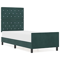vidaXL Sängram Mörkgrön 80x200 cm Sammet
