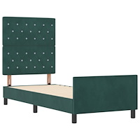 vidaXL Sängram Mörkgrön 80x200 cm Sammet