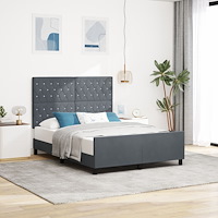 vidaXL Sängram Mörkgrå 140x190 cm Sammet