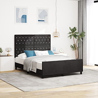vidaXL Svart Sammet Sängram 140x200 cm