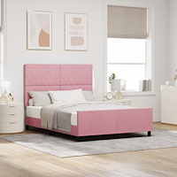 vidaXL Sängram Rosa 160x200 cm Sammet