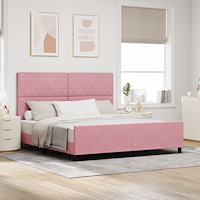 vidaXL Sängram Rosa 180x200 cm Sammet
