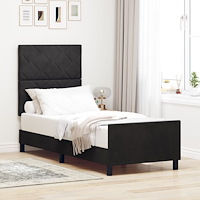 vidaXL Sängram Svart 80x200 cm Sammet
