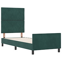 vidaXL Sängram Mörkgrön 80x200 cm Sammet