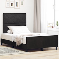 vidaXL Sängram Svart 120x190 cm Sammet