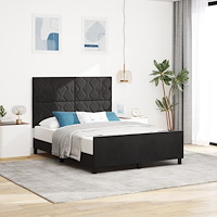 vidaXL Sängram Svart 140x200 cm Sammet