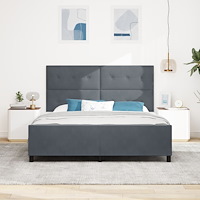 vidaXL Sängram Mörkgrå 180x200 cm Sammet