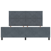 vidaXL Sängram Mörkgrå 180x200 cm Sammet