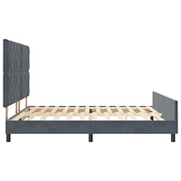 vidaXL Sängram Mörkgrå 180x200 cm Sammet