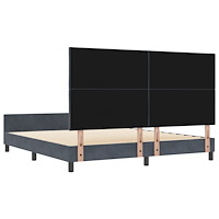 vidaXL Sängram Mörkgrå 180x200 cm Sammet