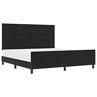 vidaXL Sängram Svart 180x200 cm Sammet