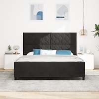 vidaXL Sängram Svart 180x200 cm Sammet