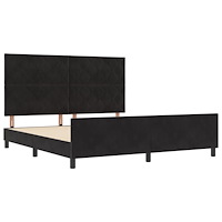 vidaXL Sängram Svart 180x200 cm Sammet