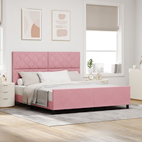 vidaXL Sängram Rosa 180x200 cm Sammet