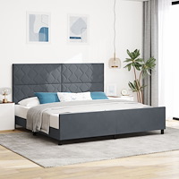 vidaXL Mörkgrå Sammet Sängram 200x200 cm
