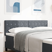 vidaXL Huvudgavel Crystal Button Tufted Mörkgrå 160 cm Sammet