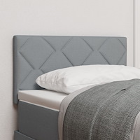 vidaXL Sänggavel Diamantblock Design Ljusgrå 80 cm Tyg
