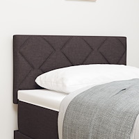 vidaXL Sänggavel Diamond Blocks Design Mörkbrun 80 cm Tyg