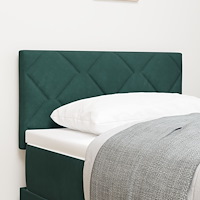 vidaXL Sänggavel Diamantblock Design Mörkgrön 80 cm Sammet