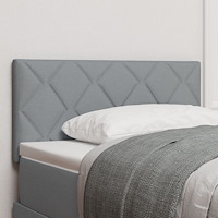 vidaXL Sänggavel Diamond Blocks Design Ljusgrå 90 cm Tyg