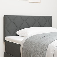 vidaXL Sänggavel Diamantblock Design Mörkgrå 90 cm Tyg