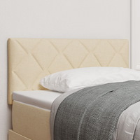 vidaXL Sänggavel Diamantblock Design Gräddvit 90 cm Tyg
