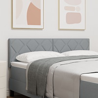vidaXL Sänggavel med diamantblockdesign Ljusgrå 140 cm Tyg