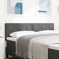 vidaXL Sänggavel Med Diamantblock Design Mörkgrå 140 cm Tyg